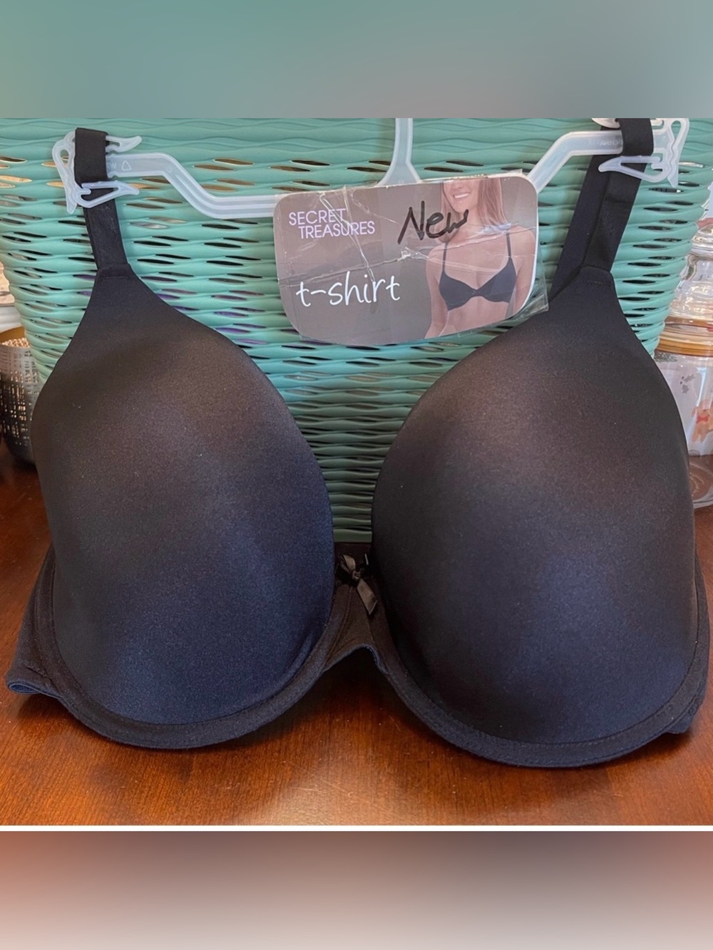 SECRET TREASURES Tailored Black T-Shirt Bra SZ 38DDD Black NWT